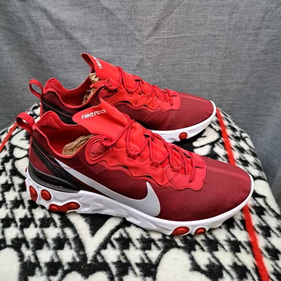 %Nike React Element 55 ‘Team Red’ Red White 2018 Size 11.5 Men A 15 main image 5
